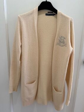 Ralph Lauren Cream Knit Boyfriend Cardigan